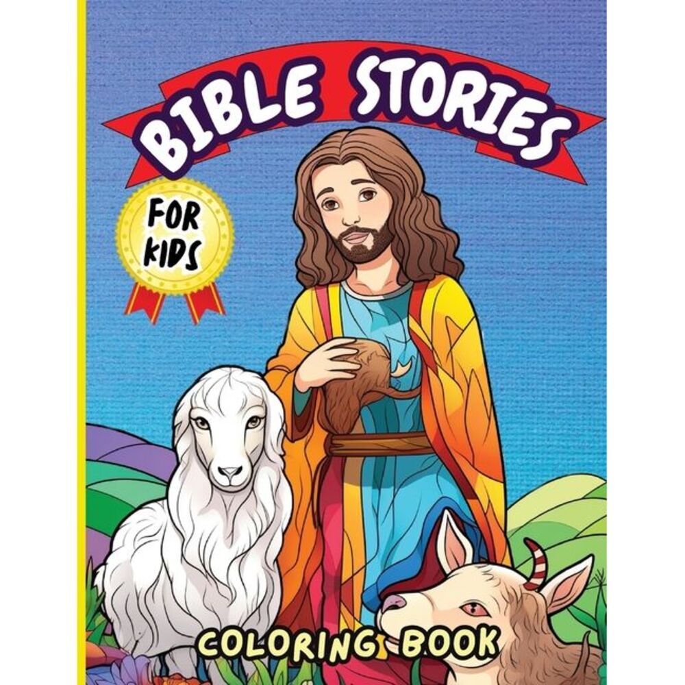 Bible Stories Book for Kids: Biblical Story With Animals And Scripture To Color